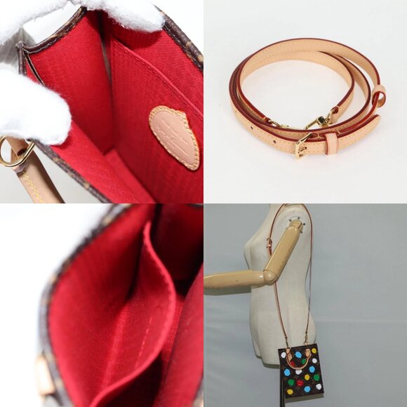 LOUIS VUITTON Monogram Yayoi Kusama Petit Sac Plat Bag 2way M81867 Auth 128264SM - Picture 14 of 15